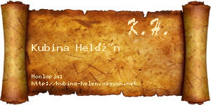 Kubina Helén névjegykártya